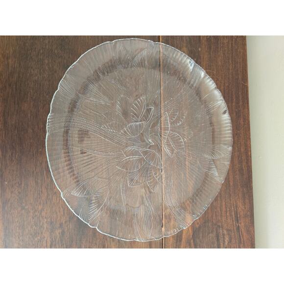 2pc Set Of Arcoroc France Canterbury  Crocus Clear Serving Bowl & Platter - Picture 7 of 12